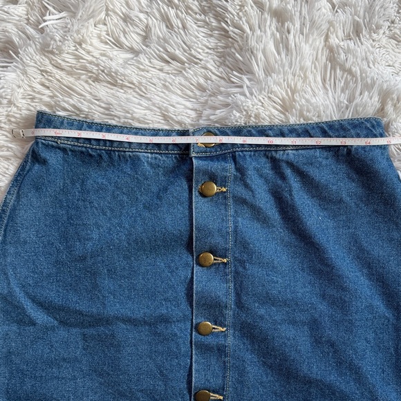 American Apparel Button-Up Front  100% cotton Denim Mini Skirt - Picture 8 of 9